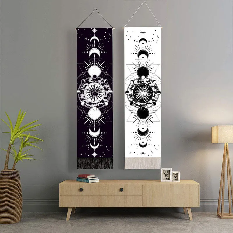 Seven Chakra Decorative Wall Hanging Tapestry Bohemia Tarot Phase Tassel Tapestry Boho Art Tapestries For Bedroom  Office Decor
