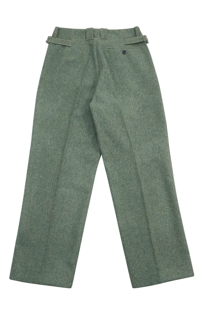   Elite German Fieldgrey Wool Straight Trousers With Pipe German-Uniform