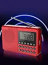 FM AM SW Stereo Radio Speaker 2 Antenna 2.1 Channel Full Band MP3 Player (Red)