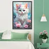 Diamond Painting-DIY Full Round Drill Flower Cat(40*60CM）