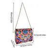 (US Local)DIY Mandala Diamond Art Wooden Coin Pouch with Chain 5D Diamond Painting Purse
