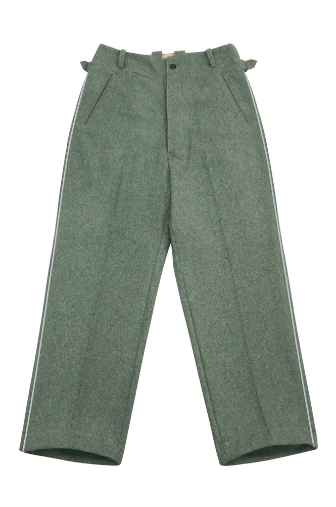   Elite German Fieldgrey Wool Straight Trousers With Pipe German-Uniform