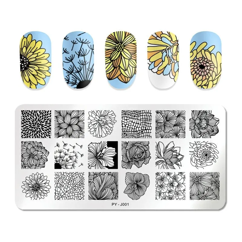 PICT YOU Nail Stamping Plates Snow Winter Nail Art Stamp Template idea nail Image Plate Stainless Steel Stencil Tools-Nail Inspo