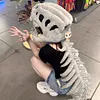 T Rex Dinosaur Spines Skeleton Cute Pillow OOTD Accessory Funny Gift Idea