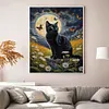 Black Cat Under The Moonlight - 11CT Stamped Cross Stitch - 40*50cm
