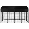 [US Local Warehouse] Outdoor Secure Wire Crate Kennel Anti-Rust Metal Dog Cage for Medium Small Dogs