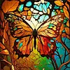 Butterfly-Paint by Numbers Acrylic Painting 40*40CM