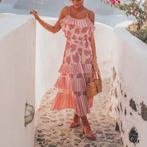Sexy Heart-shaped Print Sling Loose Dress