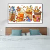 (Big Size)Winnie The Pooh Drinks-Full Round Diamond Painting 70*40CM