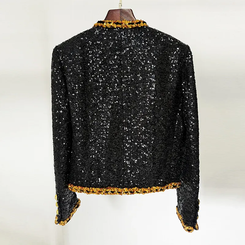 Nigikala Nigikala Star Celebrity Temperament Fashion New Heavy Industry Lequine Chain Short Jacket Card Jacket Jacket