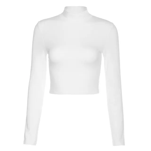 Brownm Brownm Summer Collar Sexy Women's Strap Open Back Long Sleeve Elastic Slim Shirt Jacket
