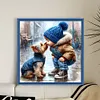 Boy And Puppy - 11CT Stamped Cross Stitch - 40*40cm - Dog Character