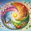 Four Seasons Scenery-11CT Stamped Cross Stitch Bead Embroidery 46*46cm