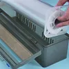 Cling Film Dispenser with Cutter Refillable Plastic Wrap Organizer for Kitchen