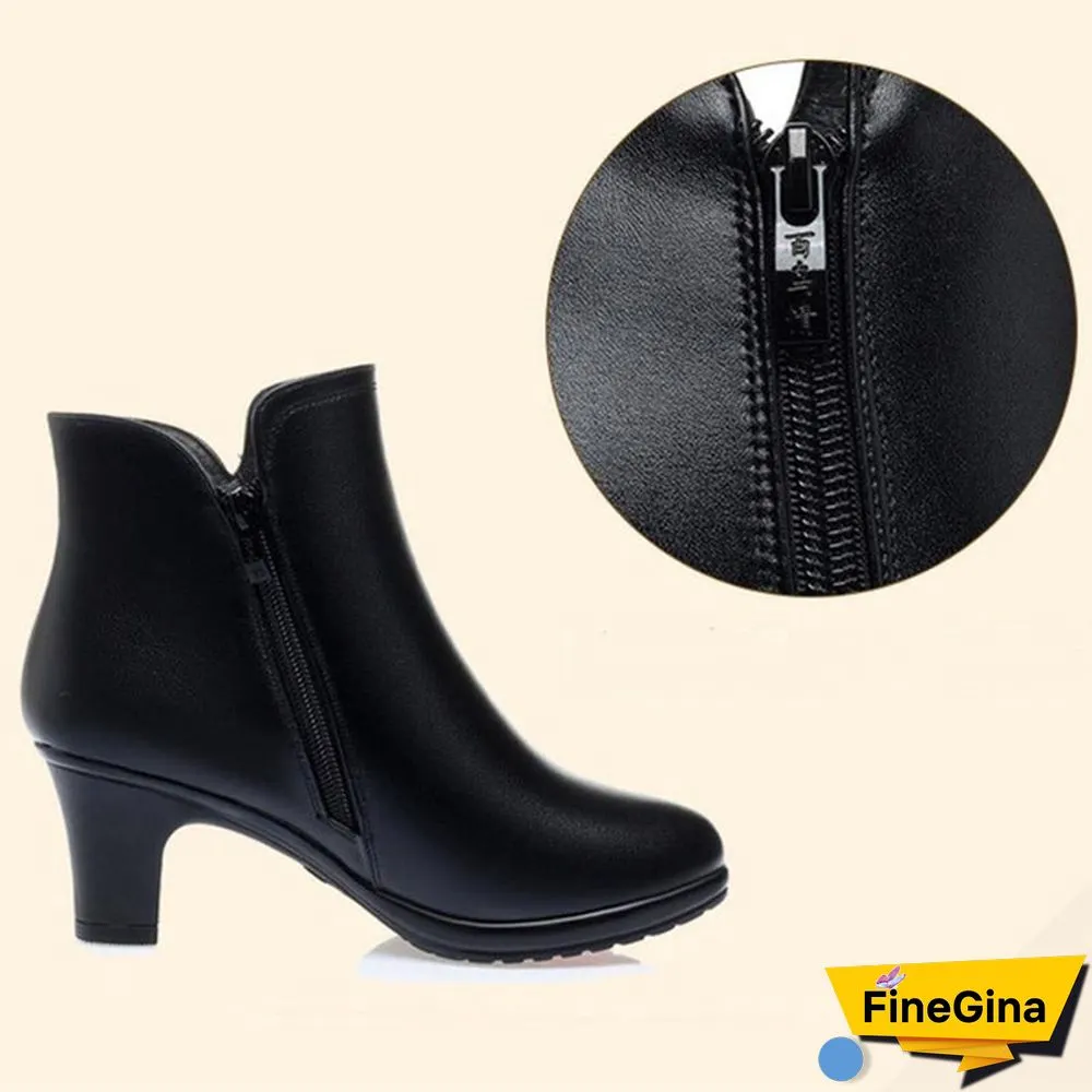 Plush Boots Warm Cotton Shoes Middle Aged and Old Boots Autumn and Winter Women's Shoes Middle Heel Cotton Shoes Women Winter Fashion Boots