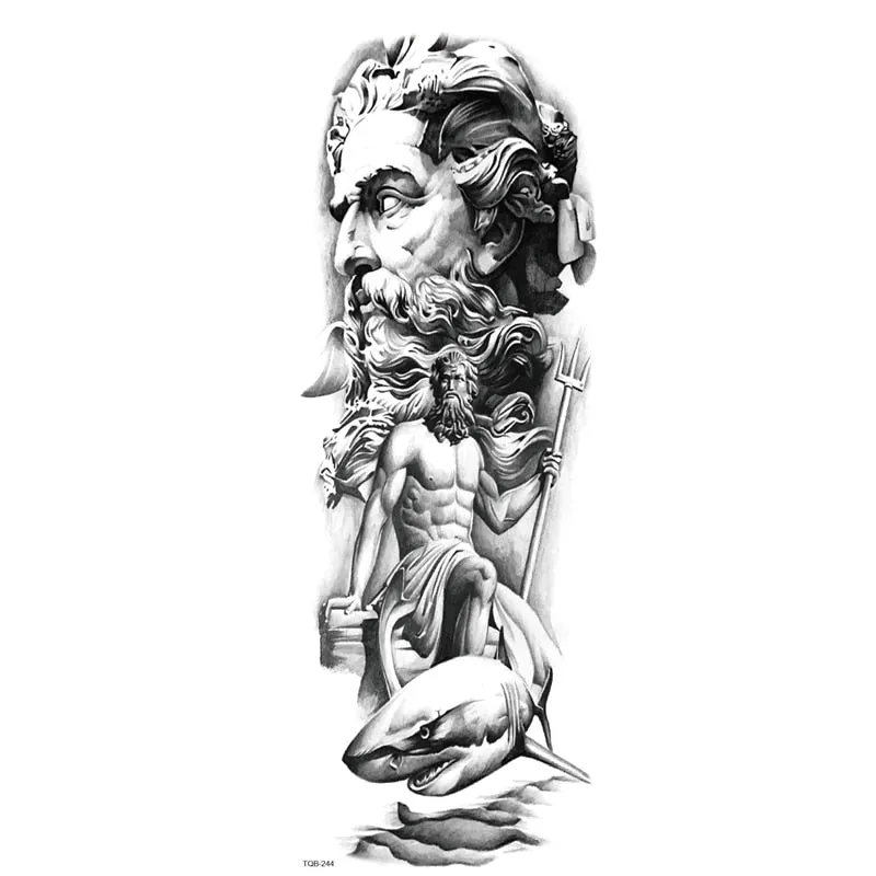 Fake Tattoo Dragon For Men Waterproof Sleeves Angel Tiger Snake Animal Stickers Waterproof Temporary Tattoos Skeleton Hand