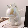 Unicorn Tissue Box Cover,Ceramic Decorative Tissue Box Holder Organizer,Cute Tissue Dispenser Napkin Holder for Bathroom Bedroom Living Room 