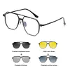 4-in-1 Magnetic Clip-On Sunglasses with Aluminum-Magnesium-Titanium Large Frame (Various Styles)