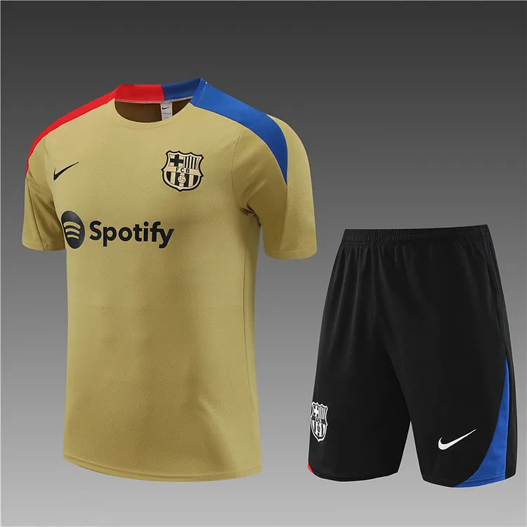 2024-25 Barcelona gold short-sleeved training jersey