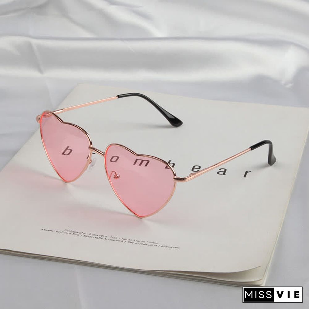 Love Heart Design Gradient Color Sunglasses