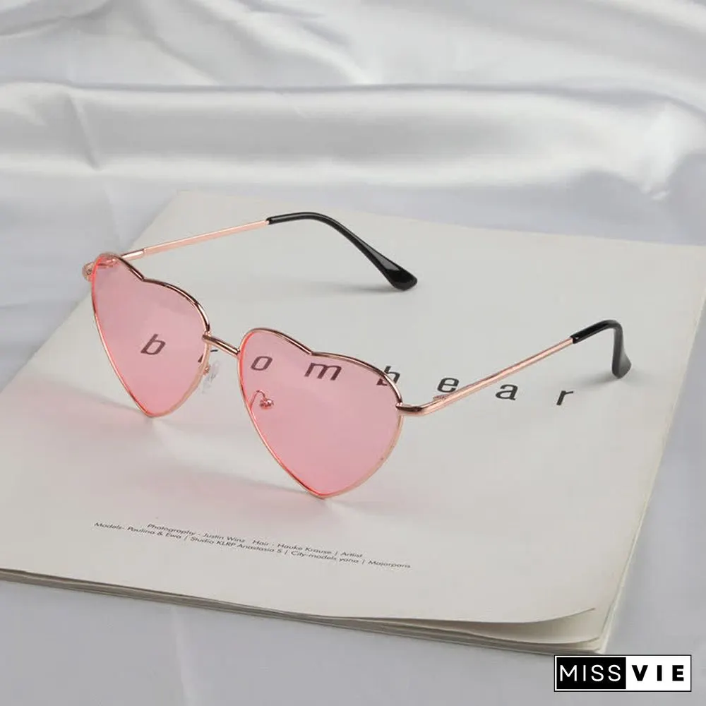 Love Heart Design Gradient Color Sunglasses