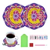 2pcs/set DIY Diamond Painting Special Shape Acrylic Alphabet Coaster Kit