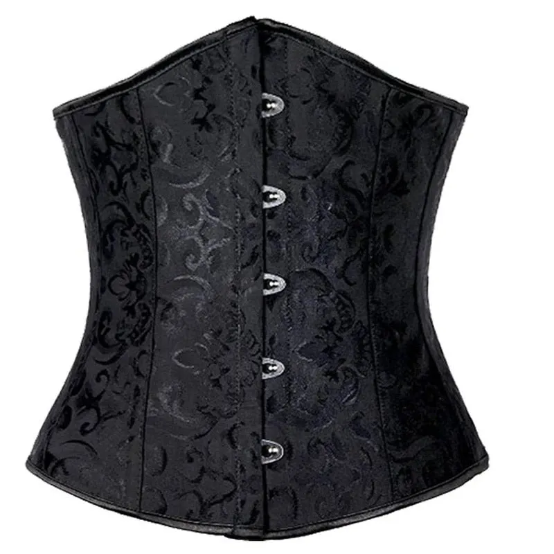 Corset Underbust Top Body Shaper for Wome Waist Cincher Sexy Gothic Plus Size Corpete Corselet Fashion Black White Red Blue Rose