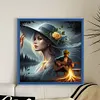 Girl-11CT Stamped Cross Stitch 45*45cm/17.72*17.72in