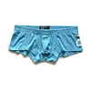 Men's sexy simple boxer briefs solid color button convex bag boxer briefs