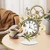 (US Local)Acrylic Special Shape Flower Bird Diamond Painting Clock Ornaments Kit
