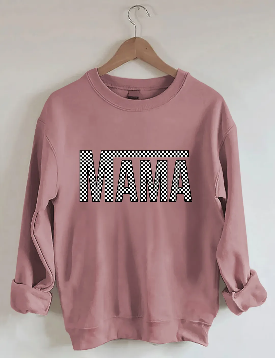 Checkered Retro Mama Sweatshirt 