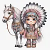 Indian Girl And Horse-11CT Stamped Cross Stitch 40*40cm/15.75*15.75in