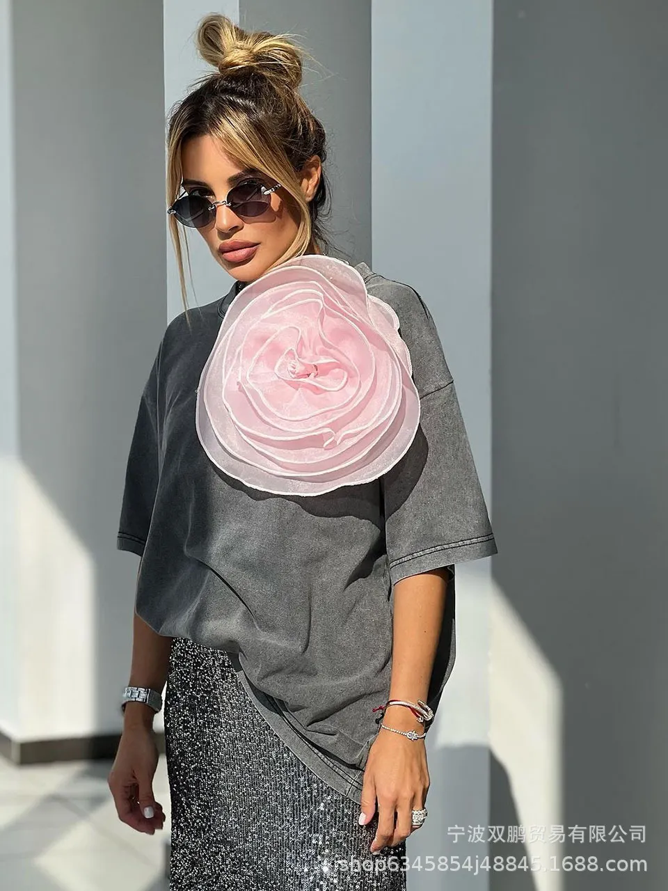 Athvotar Athvotar Summer New Hot Water Washing Wax Dye Faded Short-Sleeved Street Style To Make Old Cotton T-Shirt Girl