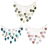 (Finished Product)Macrame Wall Hanging Macrame Leaves Tapestry Wall Hanging Decoration Boho Leaf Feather Tassel Garland Tapestry for Bedroom Living Room Nursery Decor