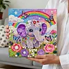 DIY Pearl Painting Baby Elephant for Home Decor with Frame(25x25cm)