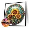 Flower Glass Painting-Full Round Diamond Painting 30*30CM