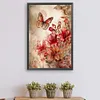 Retro Butterfly Hibiscus-Paint by Numbers Acrylic Painting 40*60CM(Poster style）