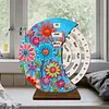 Blooming Flowers Diamond Painting Unique Wooden Rotating Calendar for Home