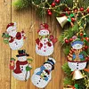 (US Local)12pcs Christmas Snowman Diamond Painting Keychains Kit DIY Diamond Art Charms