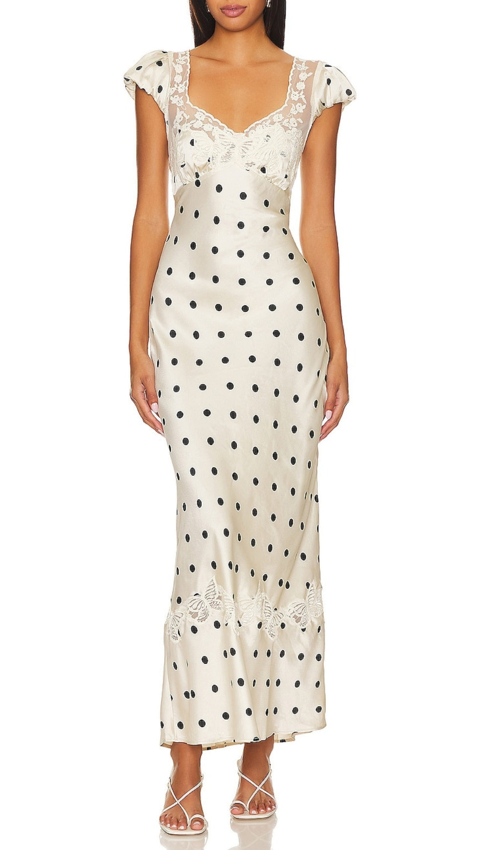 Fashionslee WomenAlani Polka Dot Cutout Maxi Dress