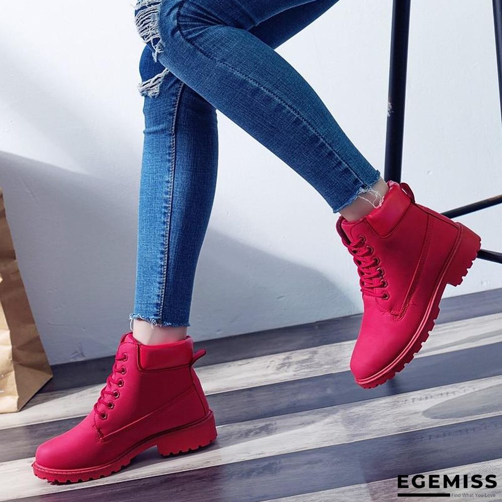 Autumn Early Winter Shoes Women Flat Heel Boots Fashion Keep warm Women's Boots Brand Woman Ankle Botas | EGEMISS