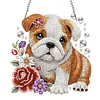 Diamond Painting Acrylic Double-side Pug Pendant Hanging Gem
