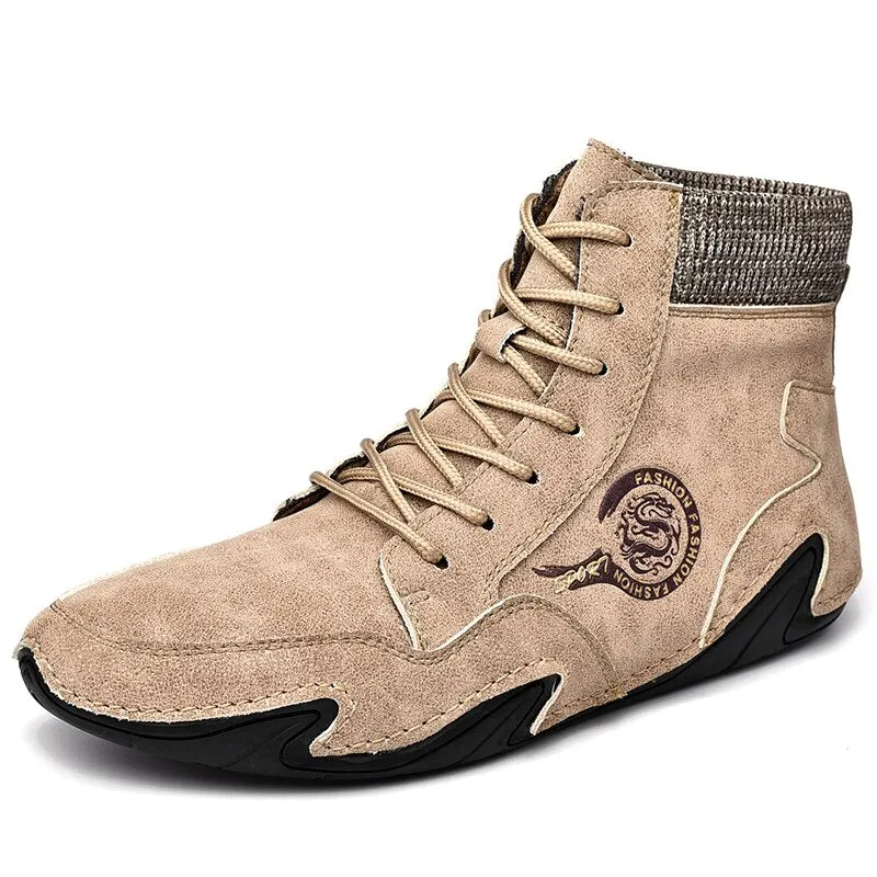 Brand Men's Boots Winter Plush Warm Men's Snow Boots Leather Moccasins Luxury Handmade Men Designer Sneakers Outdoor Trainers