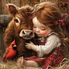 Diamond Painting-DIY Full Round Drill Girl And Animal