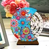 Blooming Flowers Diamond Painting Unique Wooden Rotating Calendar for Home