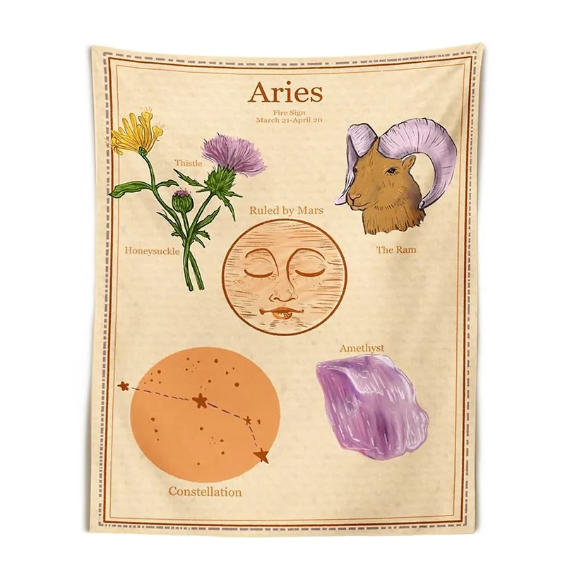 Constellation Tarot Tapestry Boho Tapestry Tarot Card Tapestry Wall Hanging Trippy Divination Beach Mat Sun Moon Wall Decor
