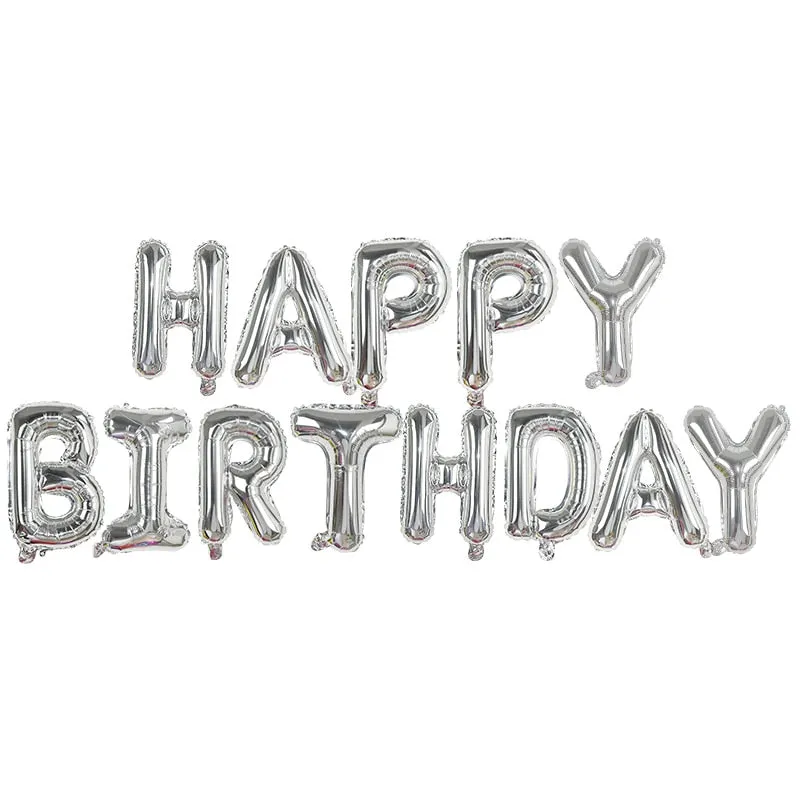 13Pcs Happy Birthday Balloons Foil Letter Balloon Birthday Party Decorations Kids Adult Birthday Balloons Alphabet Balloons set