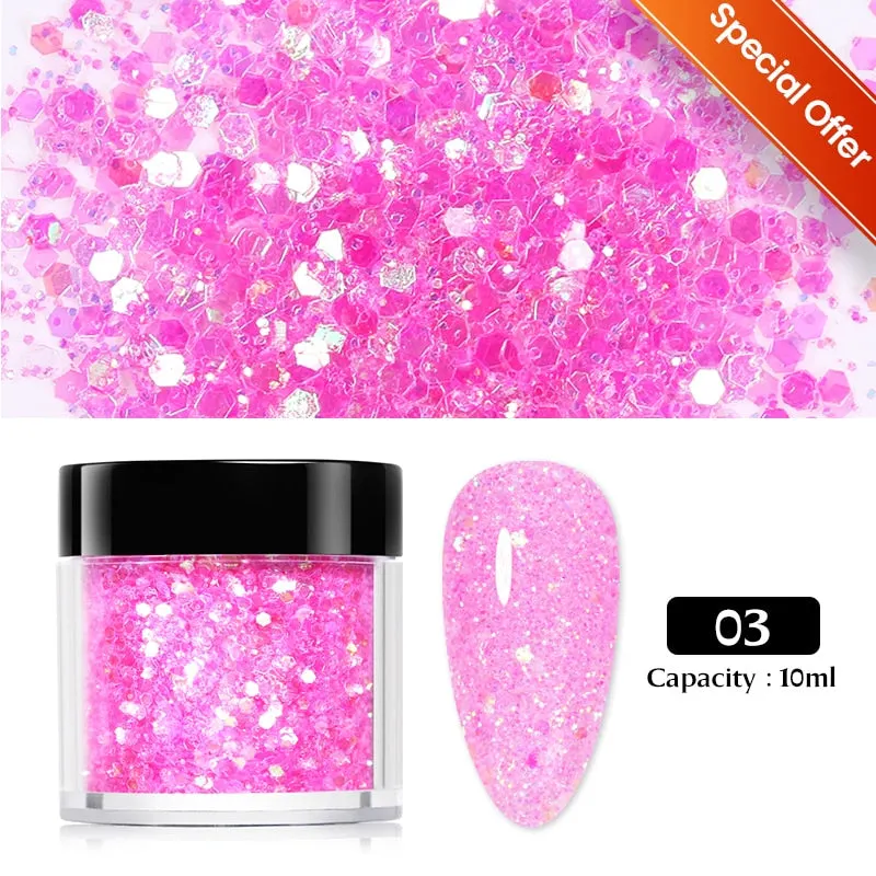 Iridescent 3D Ultrathin Sequins Nail Glitter Flakes Slices Purple White Sparkly DIY Tips Dazzling Paillette Nail Art Decorations