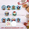 >SALE<10PCS DIY Xmas Crystal Ball Diamond Painting Greeting Card Set for Festivals