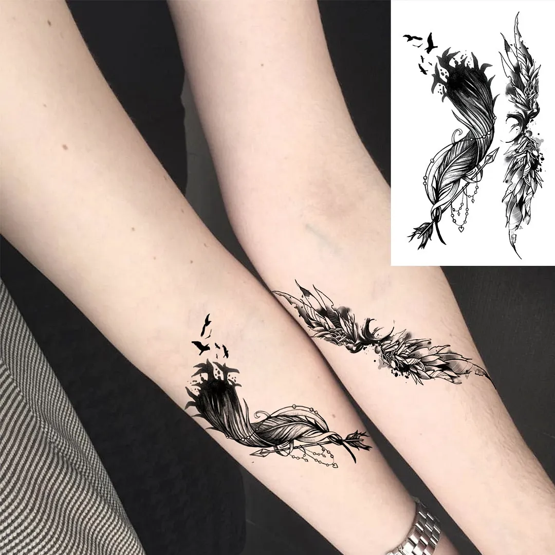 Realistic Swallow Temporary Tattoos For Women Men Whale Scorpion Wings Fake Tattoo Body Art Water Transfer Tatoos Sticker Wrist